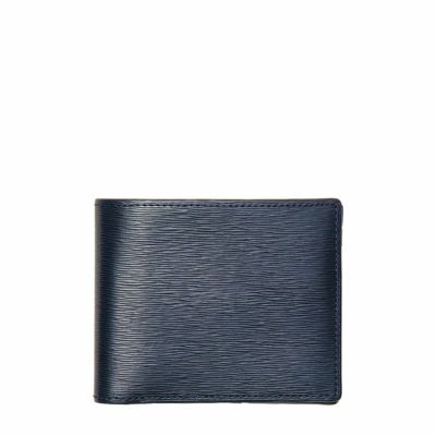 エルゴポック06A-SLG-2ワキシングレザー二つ折り財布/エンボス（ミッドナイトブルー）