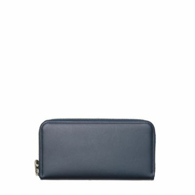 エルゴポック06-SLG-Rワキシングレザーファスナー長財布（ミッドナイトブルー）