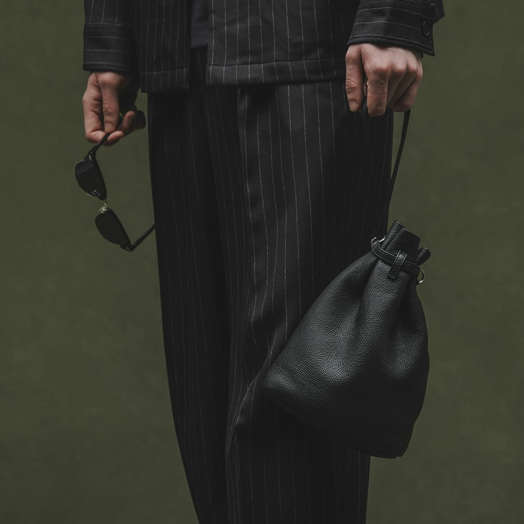 MY THINKS small 巾着 エルクレザー　ロンハーマン　レショップ エコレザー巾着ショルダーバッグ | LE MORE