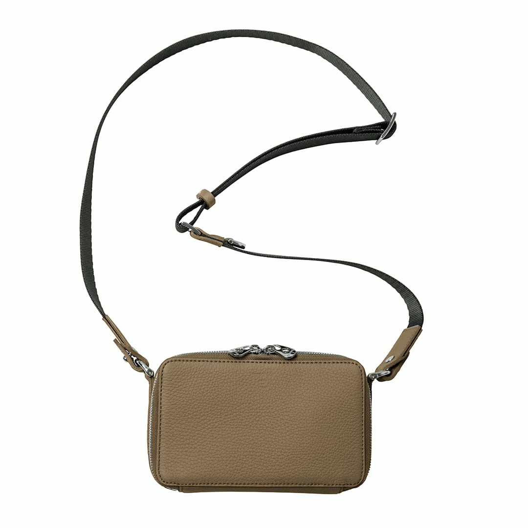 トリヨンラグーン シュリンクレザー ウォレットショルダーバッグ トープ